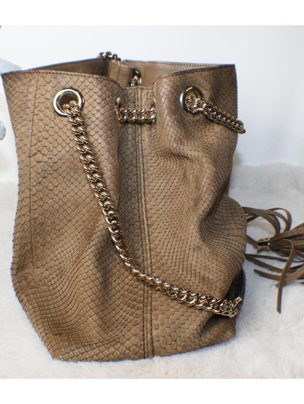 Gucci Soho Limited Edition Chain Strap Shoulder Bag Python Medium Brown Gold - Picture 8 of 15
